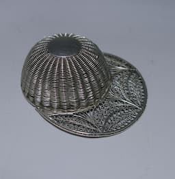 Antique Silver Filigree Jockey Cap Caddy Spoon 1