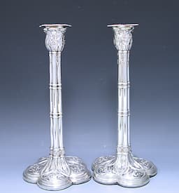 Pair of George III Antique Silver Candlesticks 1