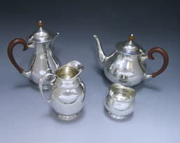 A Liberty Sterling Silver four piece Tea Service &#038;  Tray 1