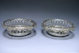 A Pair of Victorian Antique Silver Wine Coasters  1