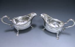 Pair of Antique Silver George III Sauce Boats 1