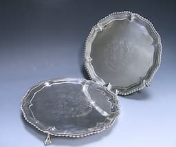 A Pair of George III Antique Silver Salvers 1