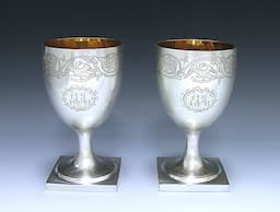 A Pair of George III Antique Silver George Goblets 1