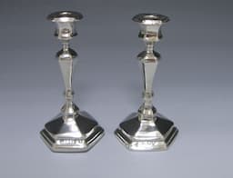 Pair of Antique Sterling Silver Tapersticks 1