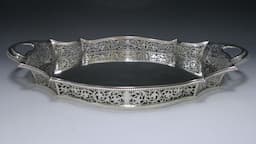 An Edwardian Silver Two Handled Gallery Tray  1