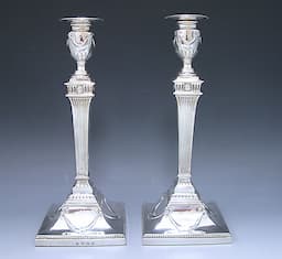 Pair of George III Antique Silver Candlesticks 1