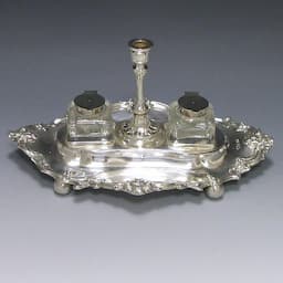 Antique Silver Inkwell 1