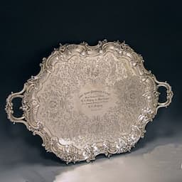 Antique Silver Two handled Tray 1