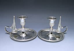 Pair of George III Antique Silver Chambersticks 1