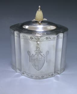 An Antique Silver George III Tea Caddy  1