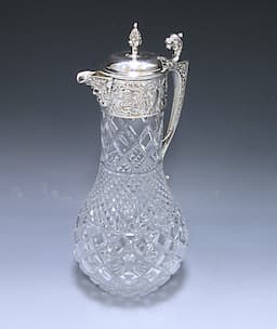 A Silver-Mounted Etched Glass Claret Jug 1