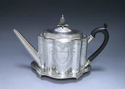 George III Antique Silver Teapot and Stand  1
