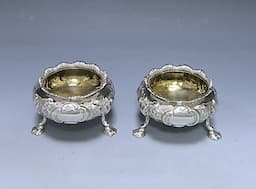 Pair of Victorian Antique Silver Salts 1