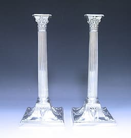 A Pair of Victorian Antique Silver Candlesticks 1
