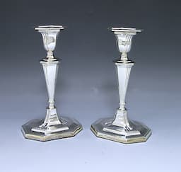 A Pair of Edwardian Antique Silver Candlesticks 1