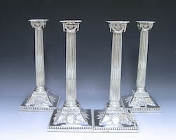 Four Antique George III Silver  Candlesticks 1