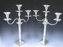 Pair of Victorian Antique Silver three light Candelabra 1
