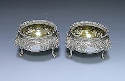 A pair of Victorian Antique Silver Salts 1