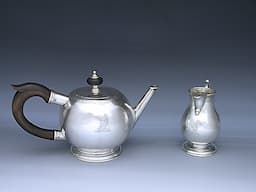 A George II Sterling Silver Tea Pot and Cream Jug   1