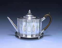A Sterling Antique Silver Georgian Tea Pot and Stand 1