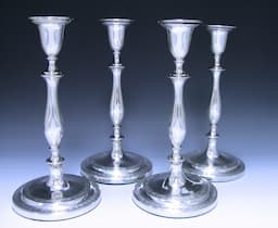 A Set of Four George III Antique Sterling Silver Candlesticks 1