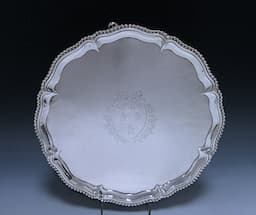 Antique Sterling Silver George III Salver 1767 by Ebenezer Coker of London