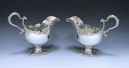 Pair of Edwardian Sterling Silver Sauce Boats  1
