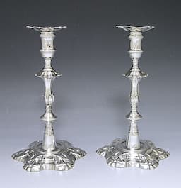 Pair of Georgian Cast Candlesticks 1