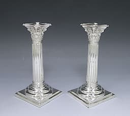 A Pair of Victorian Sterling Silver Candlesticks 1