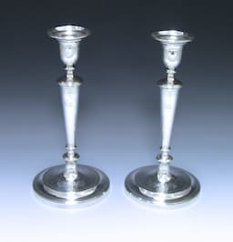 Pair of George III Antique Sterling Silver Candlesticks  1