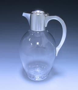 Antique Edwardian Silver &#038; Glass Claret Jug  1