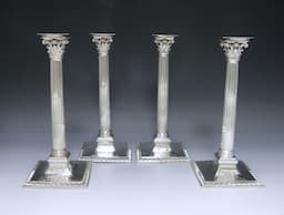 Set of Four George III  Cast Silver Candlesticks 1