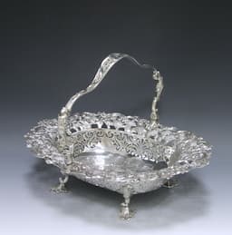 A George II Antique Silver Cake Basket 1