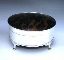 A Tortoiseshell and Sterling Silver Box