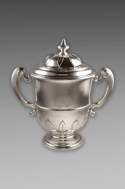 George V Sterling Silver two handled Trophy Cup and Cover