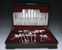 Sterling Silver Kings Pattern Cutlery Service 1
