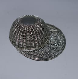 Antique Silver Filigree Jockey Cap Caddy Spoon 1