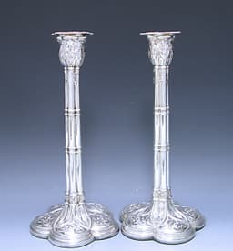 Pair of George III Antique Silver Candlesticks 1