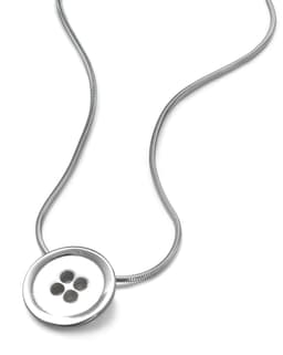 1 Piece Button  Silver Pendant 1