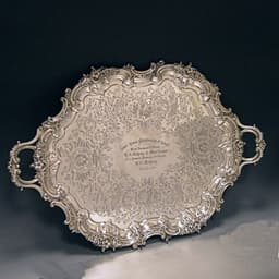 Antique Silver Two handled Tray 1