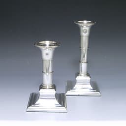 Pair of Antique Silver Telescopic Candlesticks 1