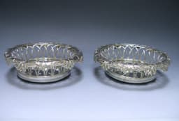 A Pair of Victorian Antique Silver Wine Coasters 1