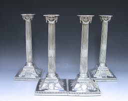 Four Antique George III Silver Candlesticks 1