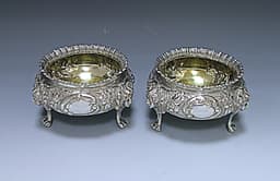 A pair of Victorian Antique Silver Salts 1