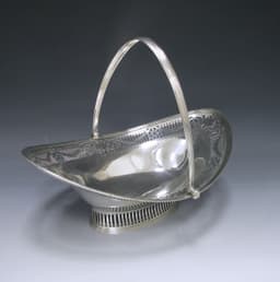 A George III Antique Silver Swing – Handled Basket