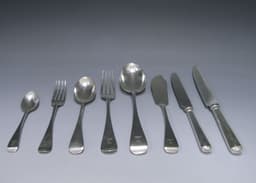 Antique Silver Old English? pattern Flatware Service 1