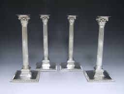 Set of Four George III Cast Silver Candlesticks 1