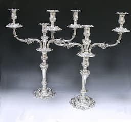 A Pair of George III Three -Light Candelabra 1