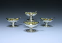 Set of Four George III Antique Sterling Silver Salts 1
