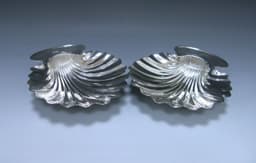 Pair of Antique George III Sterling Silver Butter Shells 1